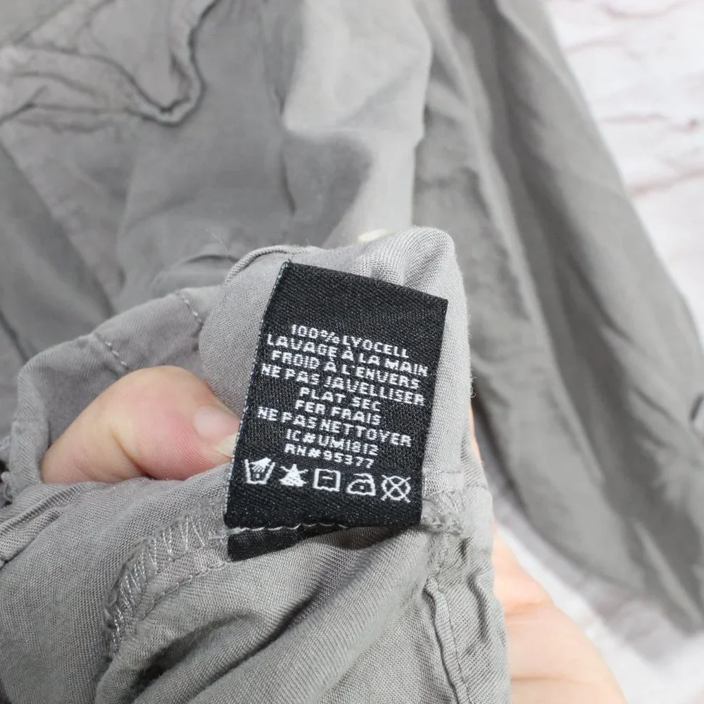 Sanctuary Gray 100% Lyocell Snap Button Front Pockets Jacket Size L - Picture 5 of 9